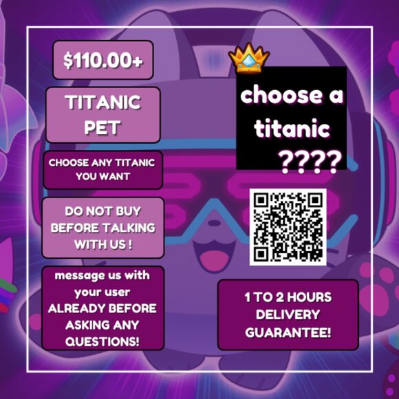 Pet Simulator 99 - Titanic (objet Virtuel / Code ?) - Neuf Sous Emballage